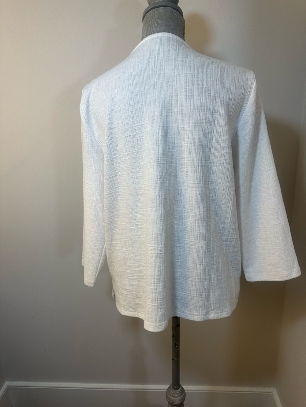 J. Crew White Waffle-Knit Top size Large - Picture 7 of 13